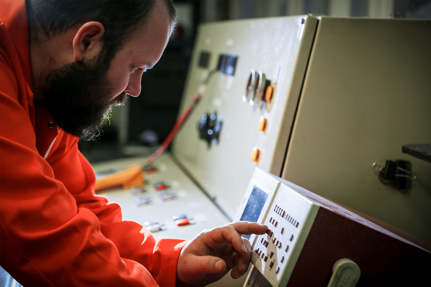 Engineer completing a Factory Acceptance Testing on a Transformer