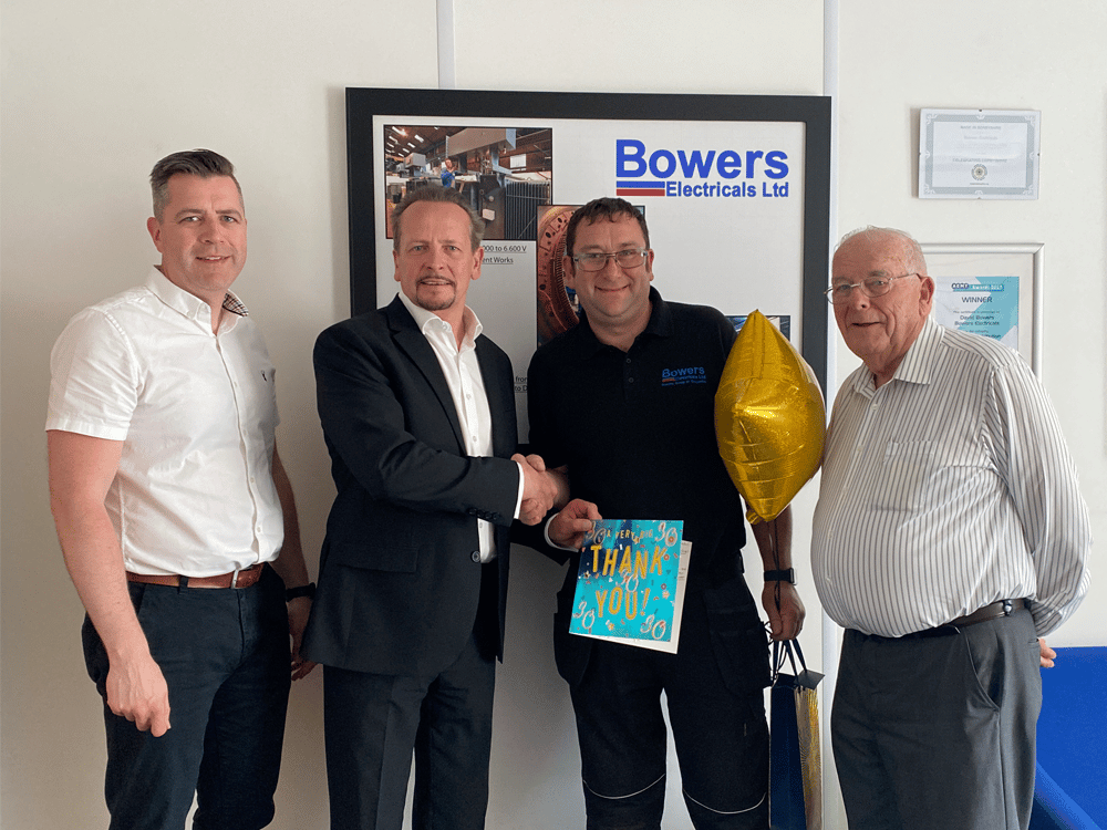 30 years at Bowers for Motor & Rewind Manager Chris