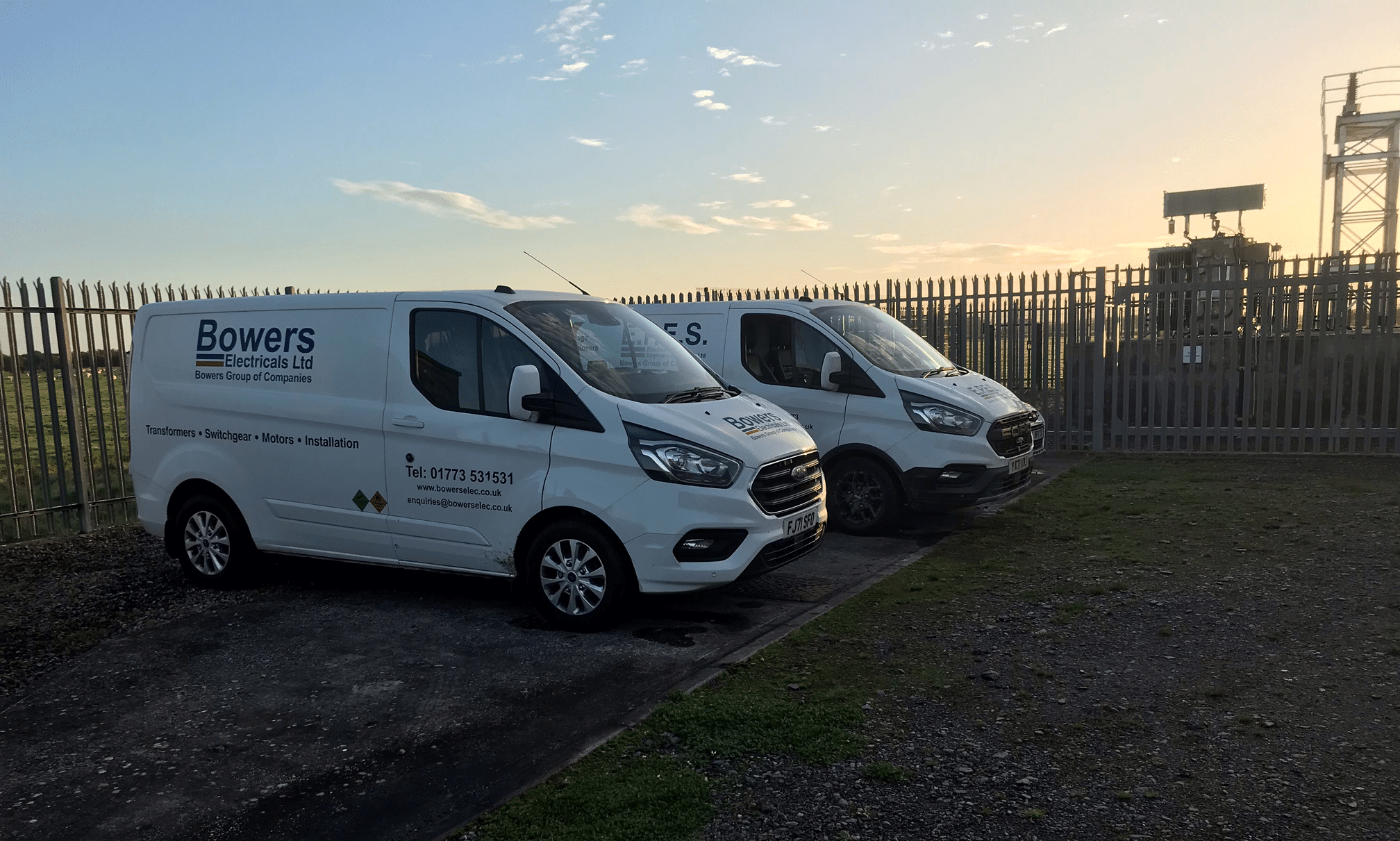 bowers and epes maintenance vans on-site at a solar farm